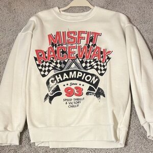 Wound Up Misfit Raceway Champion White Sweater